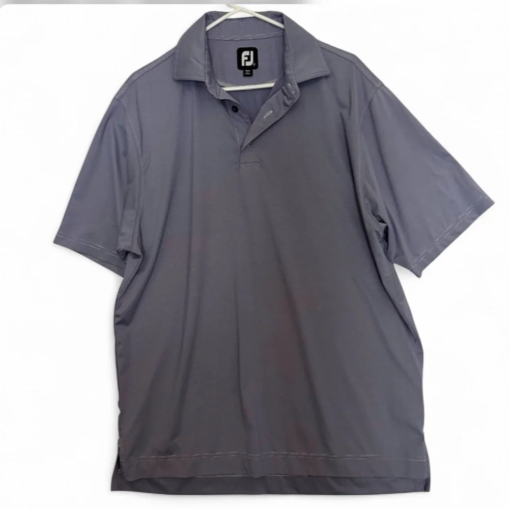 FootJoy ProDry Performance golf polo shirt in a blue and white stripe L
